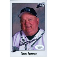 Don Zimmer Tampa Bay Rays Signed 4x6 Cardstock Promo Photo JSA Authenticated