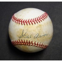 Hank Aaron Signed Rawlings National League Baseball JSA Authenticated Toned