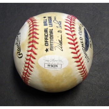 Hank Aaron Signed Rawlings National League Baseball JSA Authenticated Toned