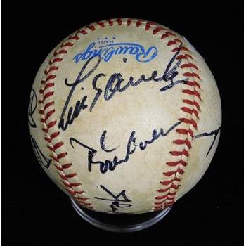 California Angels 1983 Carew/Lynn/Grich +4 Signed OAL Baseball JSA Authenticated