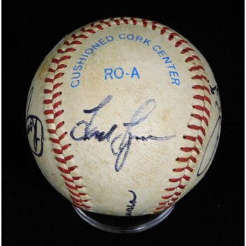 California Angels 1983 Carew/Lynn/Grich +4 Signed OAL Baseball JSA Authenticated