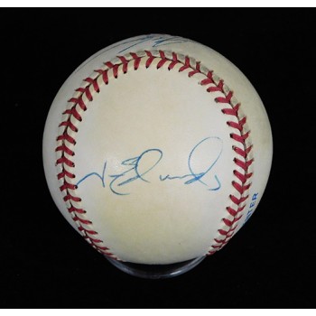 California Angels JT Snow Jim Edmonds Signed OAL Baseball JSA Authenticated
