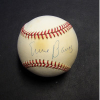 Ernie Banks Signed Rawlings National League Baseball JSA Authenticated Toned