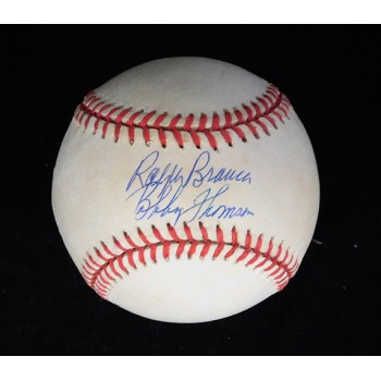 Ralph Branca and Bobby Thomson Signed National League Baseball PSA Authenticated