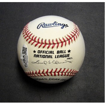 Lou Burdette Signed Official Rawlings National League Baseball JSA Authenticated
