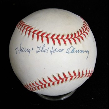 Harry Danning Signed Official National League Baseball JSA Authenticated