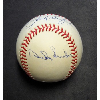 Sandy Koufax Tommy Lasorda Duke Snider Signed Baseball JSA Authenticated Dodgers
