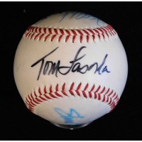 Los Angeles Dodgers Lasorda Sax Johnstone Signed Spalding Baseball JSA Authentic