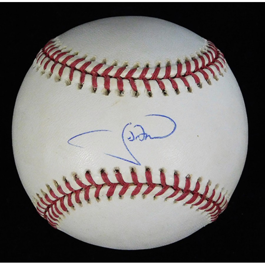 JD Drew Signed Major League Baseball In Blue Pen MLB and TRISTAR ...