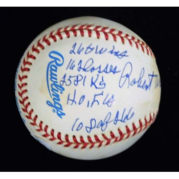 Robert William Bob Feller Signed LE Stat American League Baseball JSA Authentic