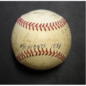 New York Giants 1951 Team Signed National League Baseball 25+ JSA Authenticated
