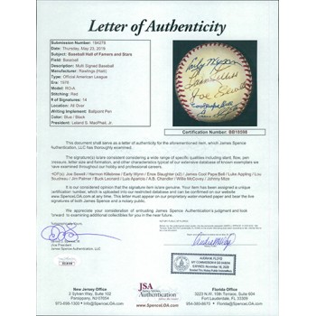 Baseball Hall of Famers and Stars Signed American League BB JSA Authenticated