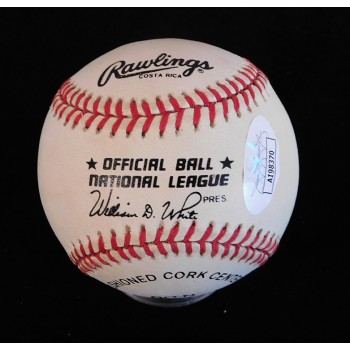 Billy Hatcher Signed MLB Official National League Baseball JSA Authenticated