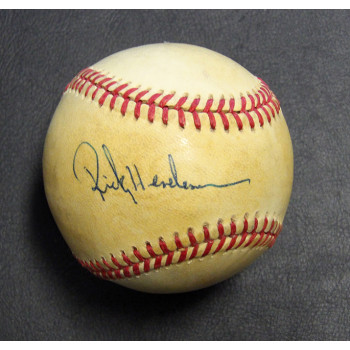 Rickey Henderson Signed Rawlings American League Baseball JSA Authentic Toned
