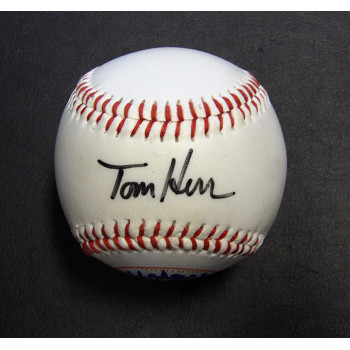 Tom Herr Signed New York Mets Logo Baseball JSA Authenticated