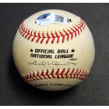 David Justice Signed Official National League Baseball Beckett Authenticated BAS