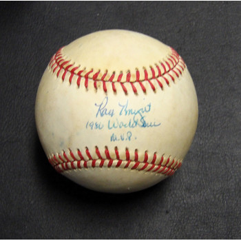 Ray Knight Signed Rawlings National League Baseball JSA Authenticated Toned