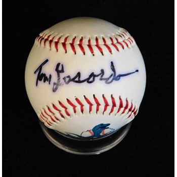 Tommy Lasorda Ogden Raptors Signed Mini Baseball JSA Authenticated