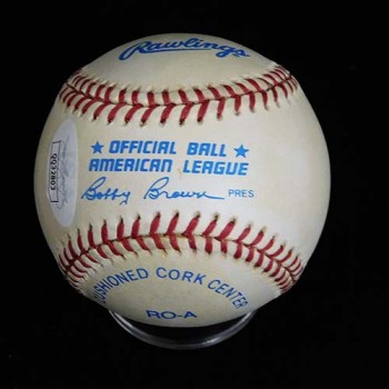 Bob Lemon Signed Official American League Baseball JSA Authenticated