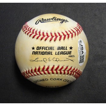 Eddie Mathews Signed Official National League Baseball JSA Authenticated 512 HR