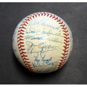 New York Mets 1985 Team Signed National League Baseball By 28 PSA Authenticated