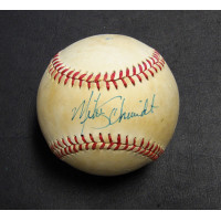Mike Schmidt Signed Rawlings National League Baseball JSA Authenticated Toned