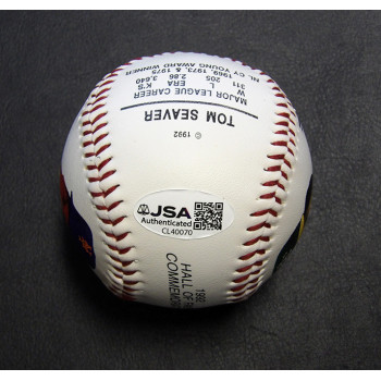 Tom Seaver Rollie Fingers Signed 1992 HOF Fotoball Baseball JSA Authentic /2300