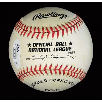 Warren Edward Spahn Signed Official National League Baseball JSA Authentication