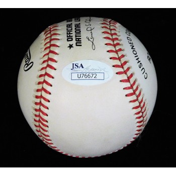 Warren Edward Spahn Signed Official National League Baseball JSA Authentication