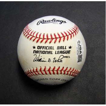 Jerome Walton Signed Official Rawlings National League Baseball JSA Authentic