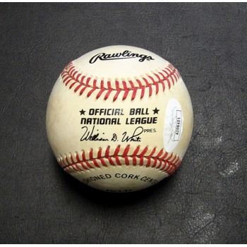 Maury Wills Signed Official National League Baseball JSA Authenticated Toned