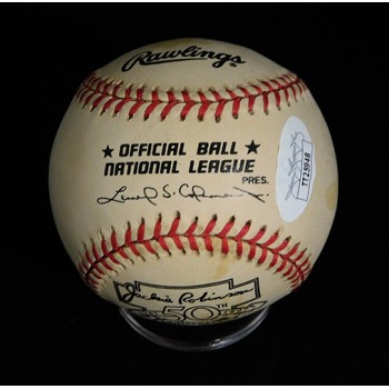 Maury Wills Signed ONLB Jackie Robinson 50th Ann. Baseball JSA Authenticated