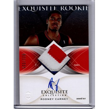 Rodney Carney 2006-07 Upper Deck Exquisite Rookie Signed Patch Card /225 #56