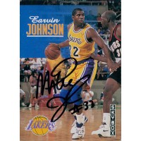 Magic Johnson LA Lakers Signed 1992-93 Skybox Card #358 JSA Authenticated