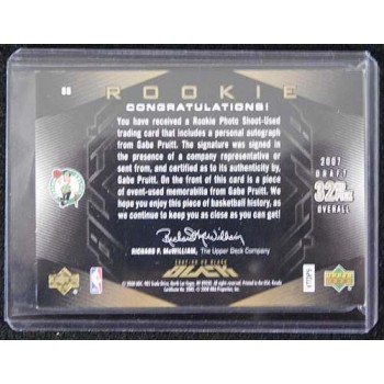 Gabe Pruitt Boston Celtics 2007-08 Upper Deck Black Gold Auto Patch Card /10 #86