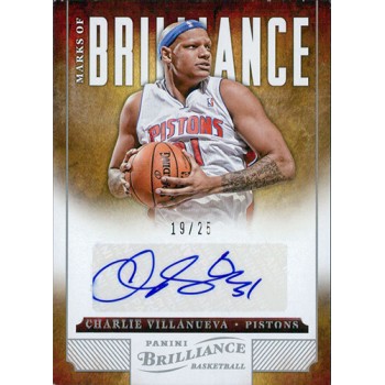 Charlie Villanueva Pistons 2012-13 Panini Marks Of Brilliance Card #141 /25