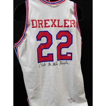 Clyde Drexler Houston Cougars Signed Authentic LE Jersey JSA Authenticated