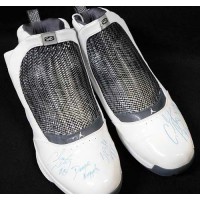 Carmelo Anthony Nuggets Signed Worn Pair Air Jordan XIX Shoes JSA Authenticated