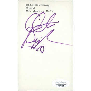 Otis Birdsong New Jersey Nets Signed 3x5 Index Card JSA Authenticated
