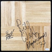 Portland Trail Blazers Bill Walton Geoff Petrie Signed 12x12 Floorboard JSA Auth