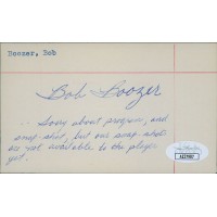 Bob Boozer Chicago Bulls Signed 3x5 Index Card JSA Authenticated