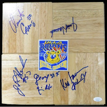 UCLA Bruins 1994-95 Team Signed 12x12 Floorboard JSA Authenticated