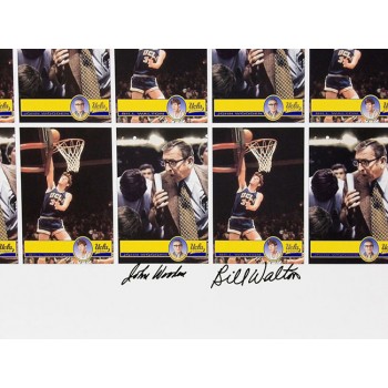 UCLA Bruins John Wooden Bill Walton Signed 25x30.5 Uncut Sheet JSA Authenticated