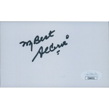 Al Cervi Syracuse Nationals Signed 3x5 Index Card JSA Authenticated