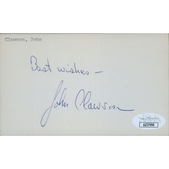 John Clawson Olympic Basketball Player Signed 3x5 Index Card JSA Authenticated