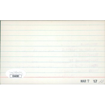 Jeff Congdon BYU Cougars Signed 3x5 Index Card JSA Authenticated
