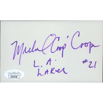 Michael Cooper Los Angeles Lakers Signed 3x5 Index Card JSA Authenticated