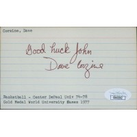 Dave Corzine Chicago Bulls Signed 3x5 Index Card JSA Authenticated Personalized