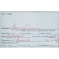 Denny Crum Louisville Cardinals Coach Signed 3x5 Index Card JSA Authenticated