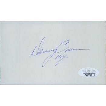 Denny Crum Louisville Cardinals Coach Signed 3x5 Index Card JSA Authenticated